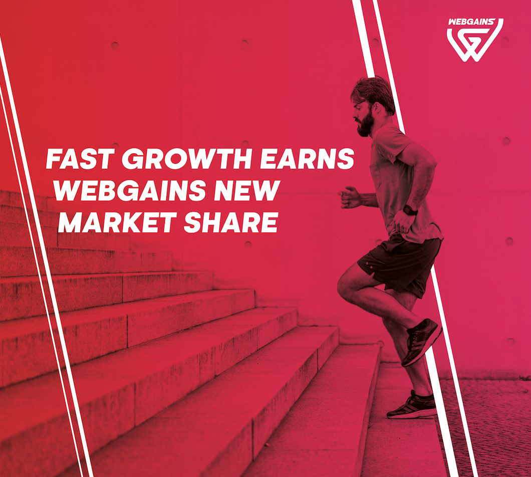 FAST GROWTH EARNS WEBGAINS NEW MARKET SHARE